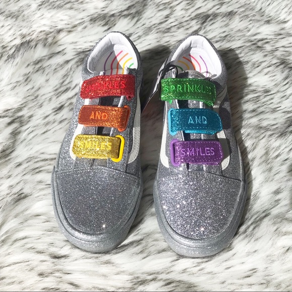 Vans Shoes - VANS OLD SKOOL V FLOUR SHOP SILVER RAINBOW Glitter